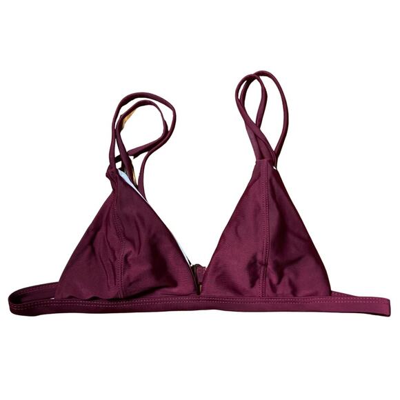 none Other - Maroon Triangle Double Strap Bikini Top Sz Medium